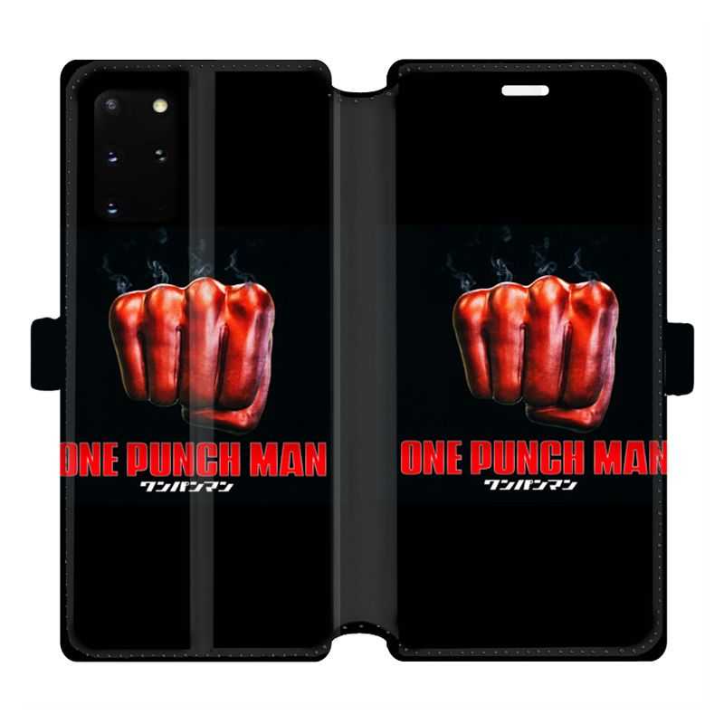 Housse cuir portefeuille pour Samsung Galaxy S20 Plus Manga One Punch Man poing
