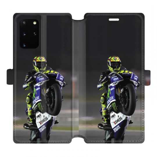 Housse cuir portefeuille pour Samsung Galaxy S20 Plus Moto Wheeling