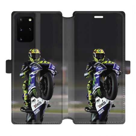 Housse cuir portefeuille pour Samsung Galaxy S20 Plus Moto Wheeling
