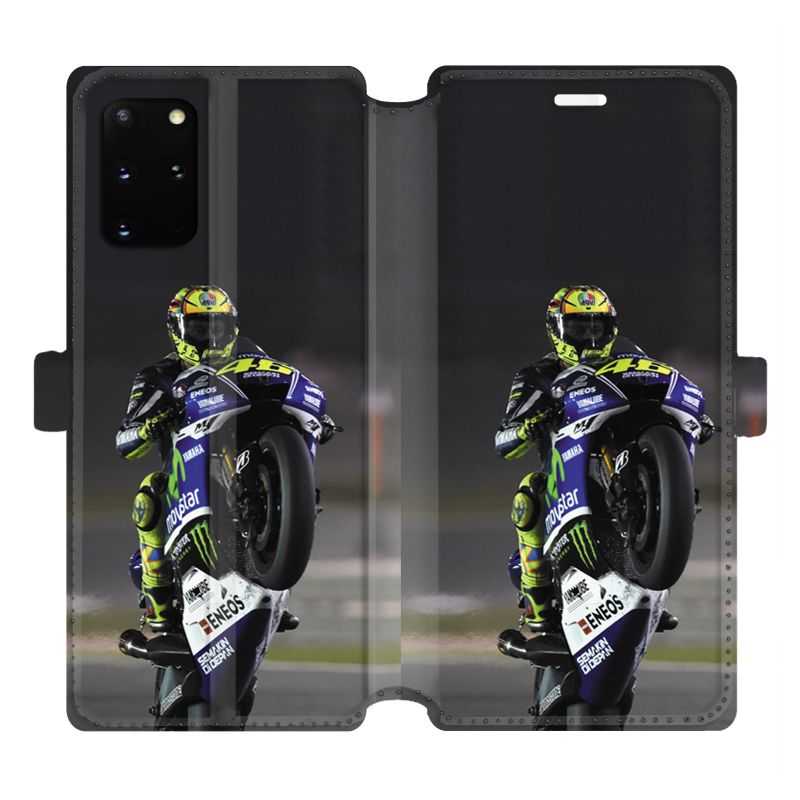 Housse cuir portefeuille pour Samsung Galaxy S20 Plus Moto Wheeling