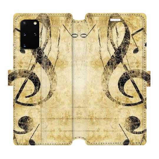 Housse cuir portefeuille pour Samsung Galaxy S20 Plus Musique clé sol vintage