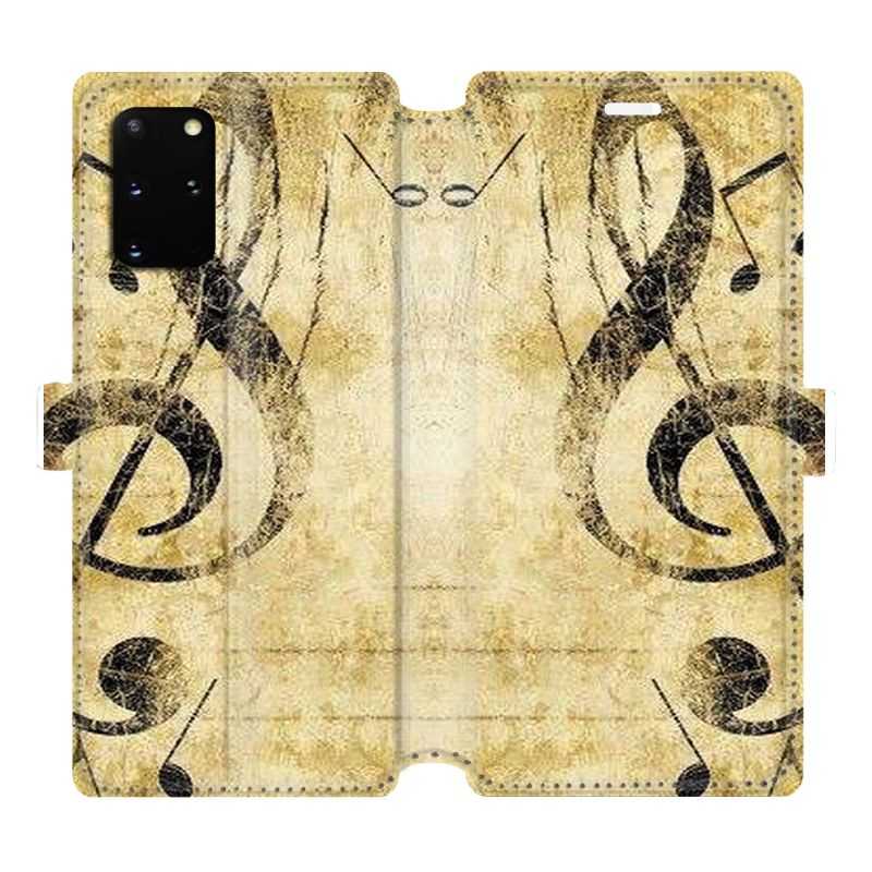 Housse cuir portefeuille pour Samsung Galaxy S20 Plus Musique clé sol vintage