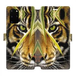 Housse cuir portefeuille pour Samsung Galaxy S20 Plus ?il tigre