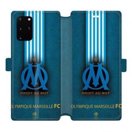 Housse cuir portefeuille pour Samsung Galaxy S20 Plus Olympique Marseille OM Bande