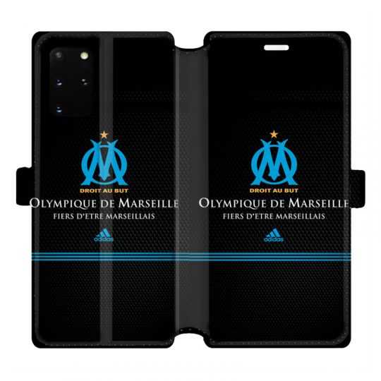 Housse cuir portefeuille pour Samsung Galaxy S20 Plus Olympique Marseille OM Fier etre Marseillais