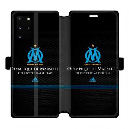 Housse cuir portefeuille pour Samsung Galaxy S20 Plus Olympique Marseille OM Fier etre Marseillais