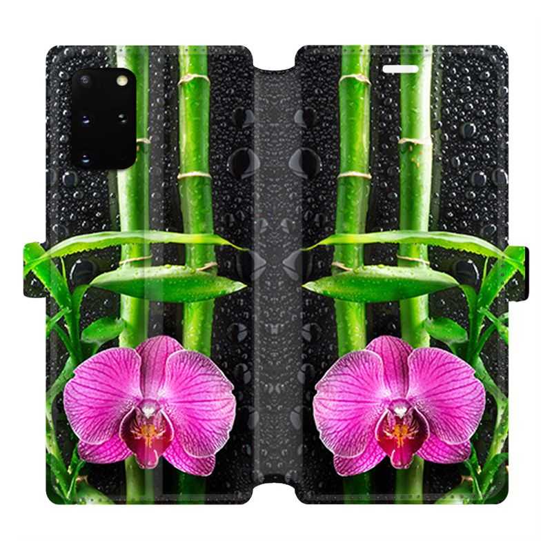 Housse cuir portefeuille pour Samsung Galaxy S20 Plus orchidee bambou