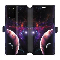 Housse cuir portefeuille pour Samsung Galaxy S20 Plus Planete rouge