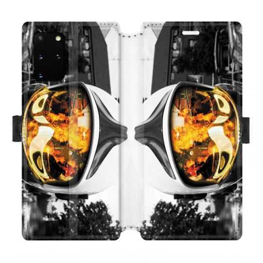 Housse cuir portefeuille pour Samsung Galaxy S20 Plus pompier casque feu