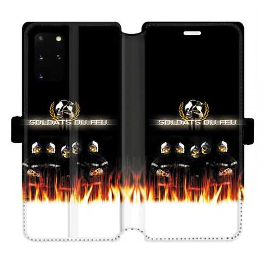 Housse cuir portefeuille pour Samsung Galaxy S20 Plus pompier soldat