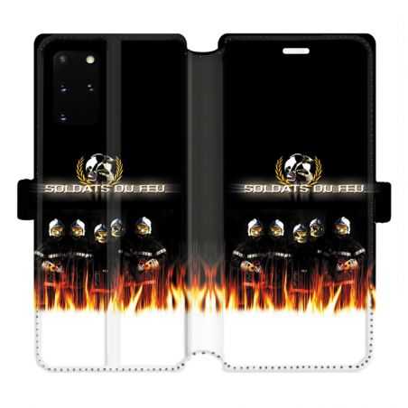Housse cuir portefeuille pour Samsung Galaxy S20 Plus pompier soldat
