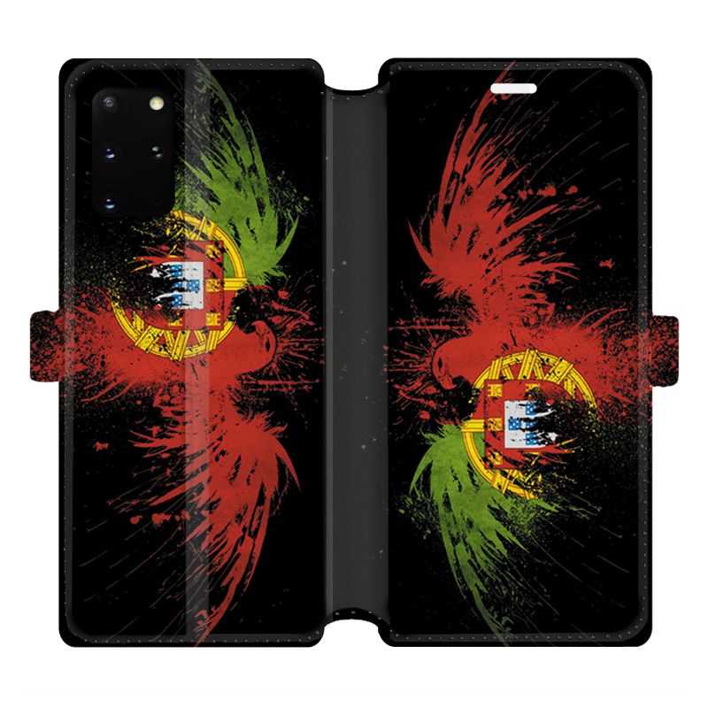 Housse cuir portefeuille pour Samsung Galaxy S20 Plus Portugal Aigle