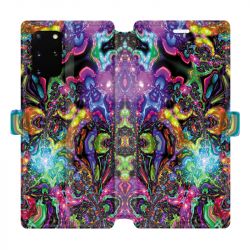 Housse cuir portefeuille pour Samsung Galaxy S20 Plus Psychedelic colore