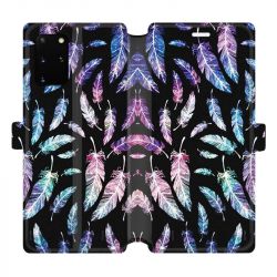 Housse cuir portefeuille pour Samsung Galaxy S20 Plus Psychedelic Plume