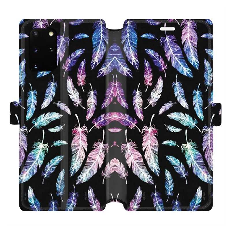 Housse cuir portefeuille pour Samsung Galaxy S20 Plus Psychedelic Plume
