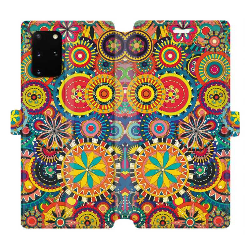 Housse cuir portefeuille pour Samsung Galaxy S20 Plus Psychedelic Roue