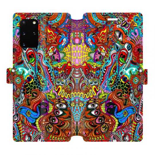 Housse cuir portefeuille pour Samsung Galaxy S20 Plus Psychedelic Yeux