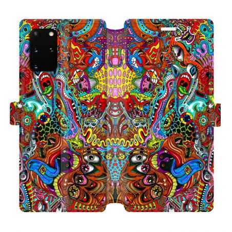 Housse cuir portefeuille pour Samsung Galaxy S20 Plus Psychedelic Yeux