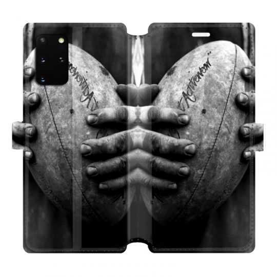 Housse cuir portefeuille pour Samsung Galaxy S20 Plus Rugby ballon vintage