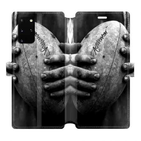 Housse cuir portefeuille pour Samsung Galaxy S20 Plus Rugby ballon vintage