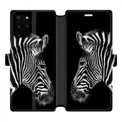 Housse cuir portefeuille pour Samsung Galaxy S20 Plus savane Zebra