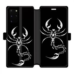 Housse cuir portefeuille pour Samsung Galaxy S20 Plus scorpion