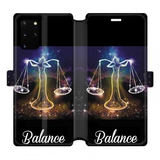 Housse cuir portefeuille pour Samsung Galaxy S20 Plus signe zodiaque 2 Balance