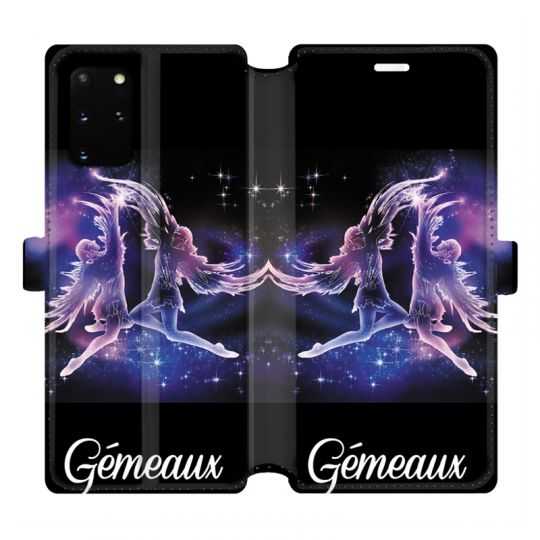 Housse cuir portefeuille pour Samsung Galaxy S20 Plus signe zodiaque 2 Gémeaux