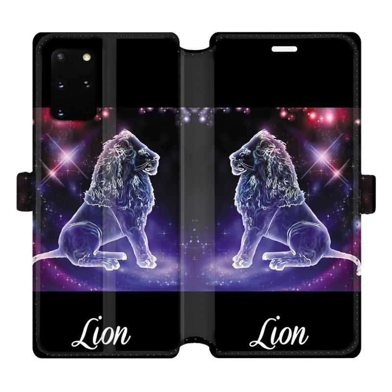 Housse cuir portefeuille pour Samsung Galaxy S20 Plus signe zodiaque 2 Lion