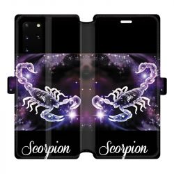 Housse cuir portefeuille pour Samsung Galaxy S20 Plus signe zodiaque 2 Scorpion