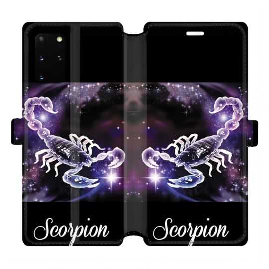 Housse cuir portefeuille pour Samsung Galaxy S20 Plus signe zodiaque 2 Scorpion