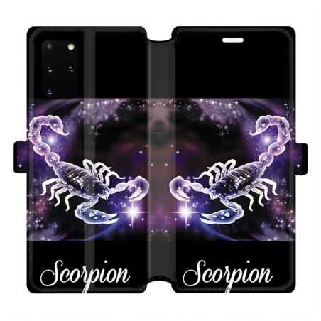 Housse cuir portefeuille pour Samsung Galaxy S20 Plus signe zodiaque 2 Scorpion