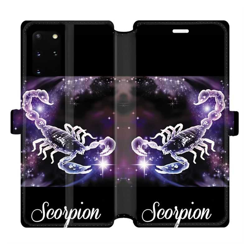 Housse cuir portefeuille pour Samsung Galaxy S20 Plus signe zodiaque 2 Scorpion