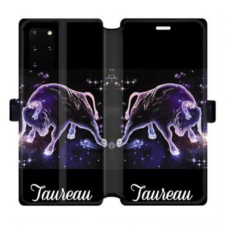 Housse cuir portefeuille pour Samsung Galaxy S20 Plus signe zodiaque 2 Taureau
