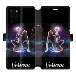 Housse cuir portefeuille pour Samsung Galaxy S20 Plus signe zodiaque 2 Verseau