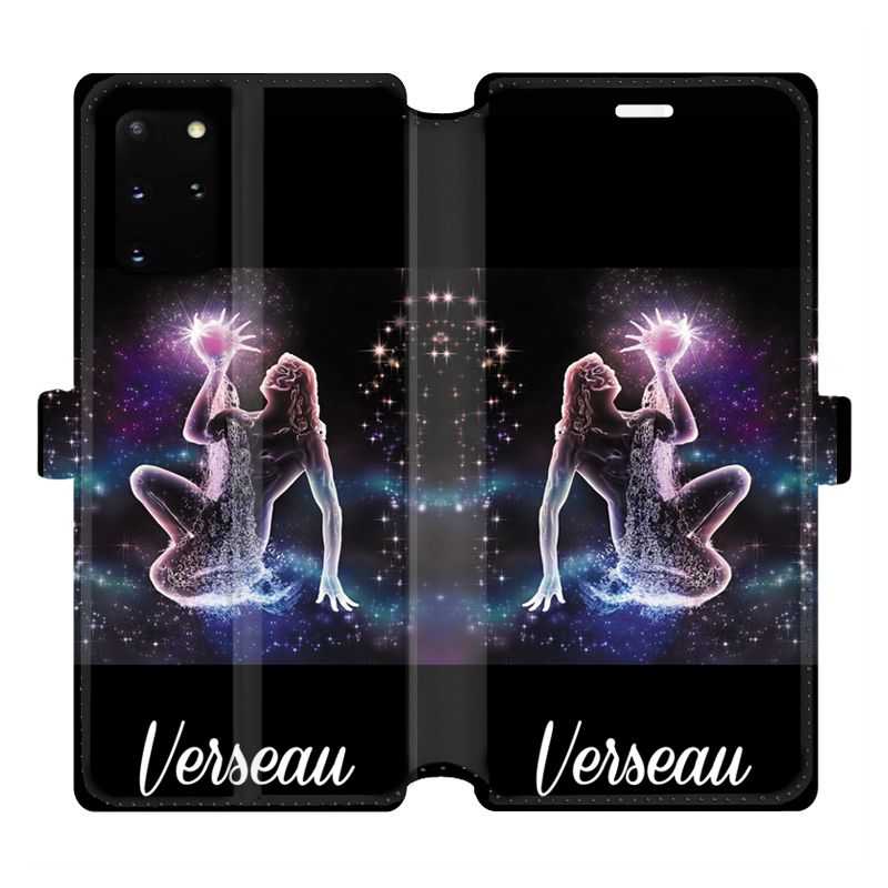Housse cuir portefeuille pour Samsung Galaxy S20 Plus signe zodiaque 2 Verseau