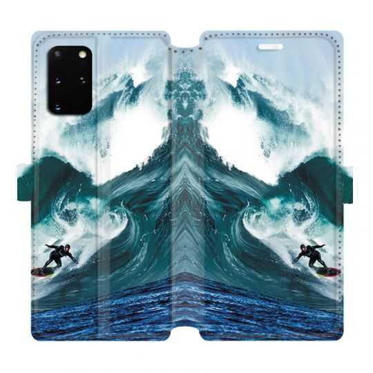 Housse cuir portefeuille pour Samsung Galaxy S20 Plus Surf vague