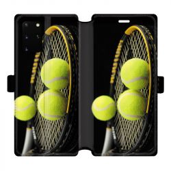 Housse cuir portefeuille pour Samsung Galaxy S20 Plus Tennis Balls