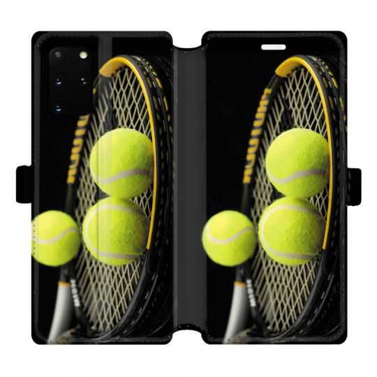 Housse cuir portefeuille pour Samsung Galaxy S20 Plus Tennis Balls