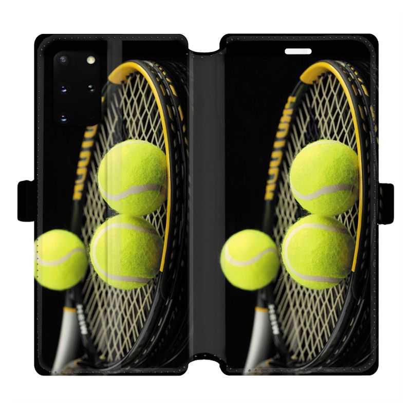 Housse cuir portefeuille pour Samsung Galaxy S20 Plus Tennis Balls