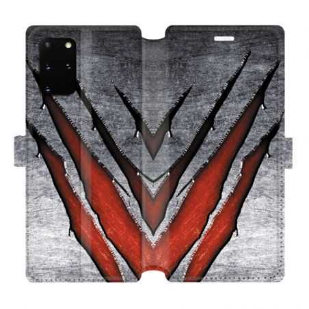 Housse cuir portefeuille pour Samsung Galaxy S20 Plus Texture beton