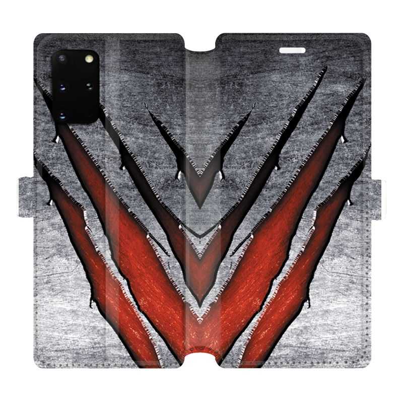 Housse cuir portefeuille pour Samsung Galaxy S20 Plus Texture beton