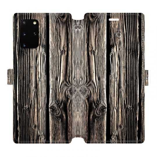 Housse cuir portefeuille pour Samsung Galaxy S20 Plus Texture bois