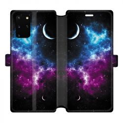 Housse cuir portefeuille pour Samsung Galaxy S20 Plus Univers Bleu violet