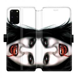 Housse cuir portefeuille pour Samsung Galaxy S20 Plus Vampire blanc
