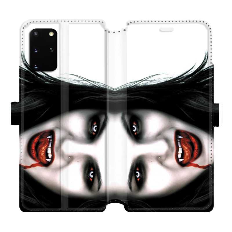Housse cuir portefeuille pour Samsung Galaxy S20 Plus Vampire blanc