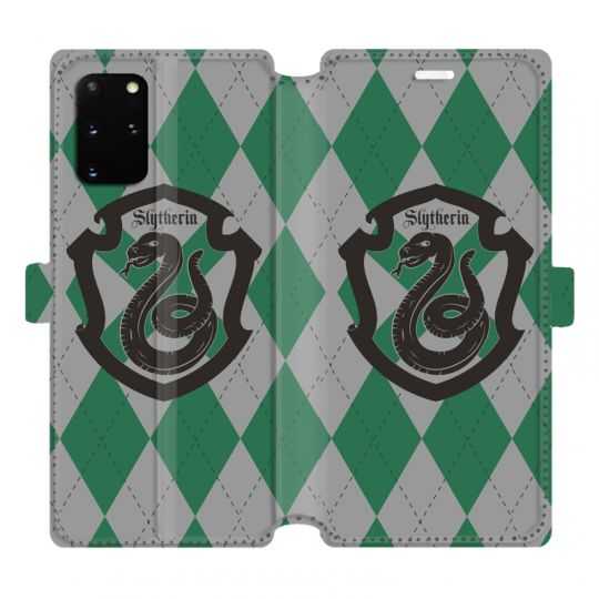 Housse cuir portefeuille pour Samsung Galaxy S20 Plus WB License harry potter ecole Slytherin