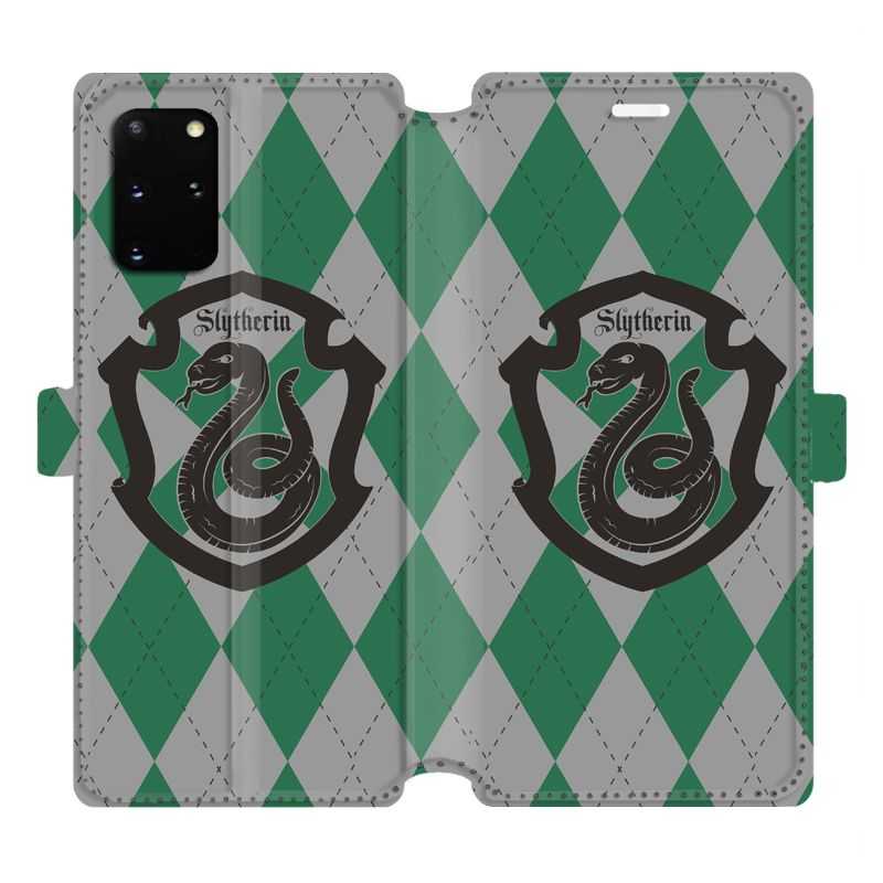 Housse cuir portefeuille pour Samsung Galaxy S20 Plus WB License harry potter ecole Slytherin