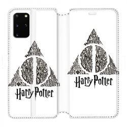 Housse cuir portefeuille pour Samsung Galaxy S20 Plus WB License harry potter pattern triangle Blanc