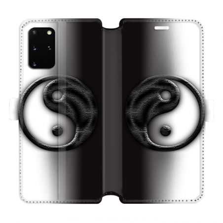 Housse cuir portefeuille pour Samsung Galaxy S20 Plus Yin Yang 3d